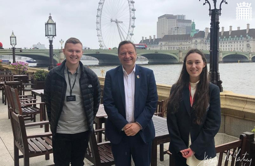 Jason McCartney MP welcomes students to Westminster
