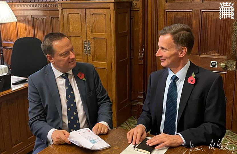 Jason McCartney MP meets with Chancellor Jeremy Hunt ahead of the Autumn Statement