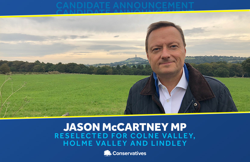 Jason McCartney MP readopted as the Conservatives Parliamentary candidate for the Colne Valley constituency