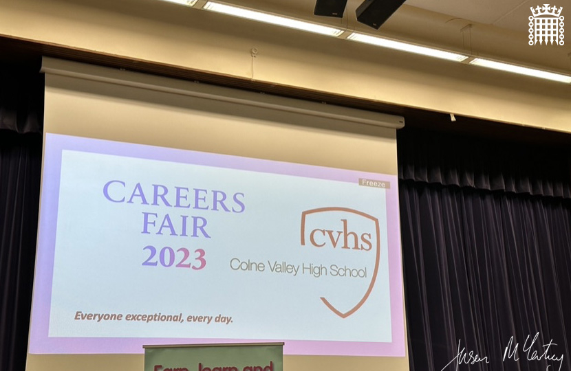 Jason McCartney visits the 2023 Colne Valley High School Careers Fair