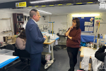 Jason McCartney MP visits Oh Sew Whitty clothing studio in Lintwaite