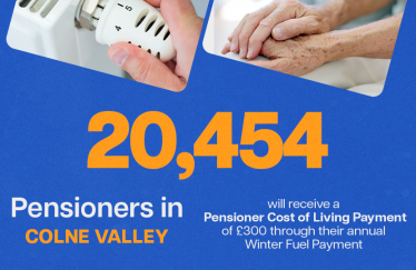 Jason McCartney MP welcomes the Conservative Government’s £300 Pensioner Cost of Living Payment for 20,454 pensioners in Colne Valley